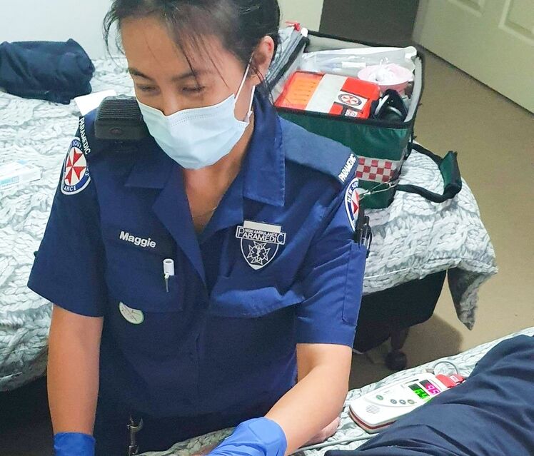Maggie Chung with patient